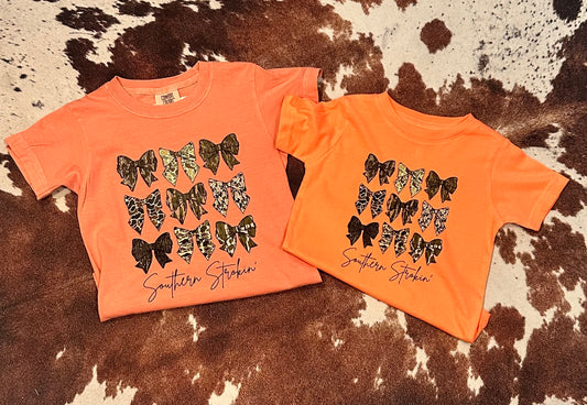 SS Camo Bow Kids Tee